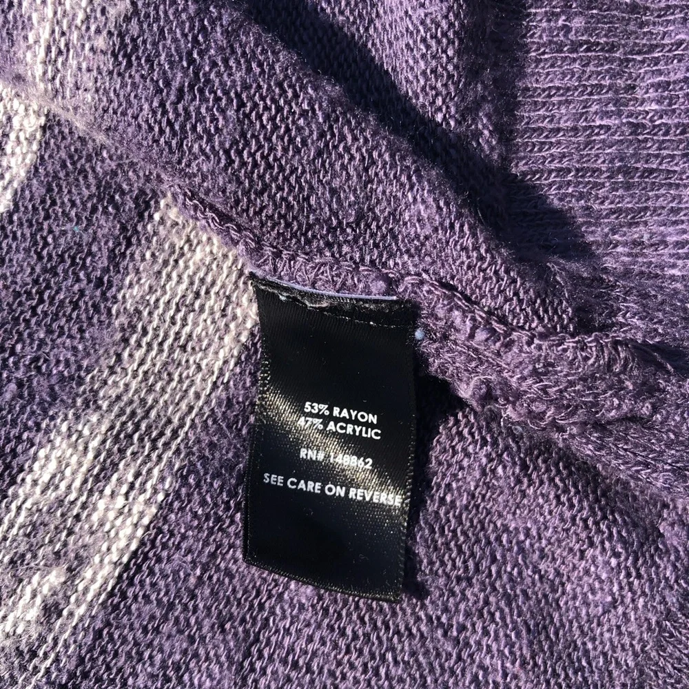 Torrid Cardigan Sweater Womens Size 2 2X Striped Gray Purple Long Sleeve